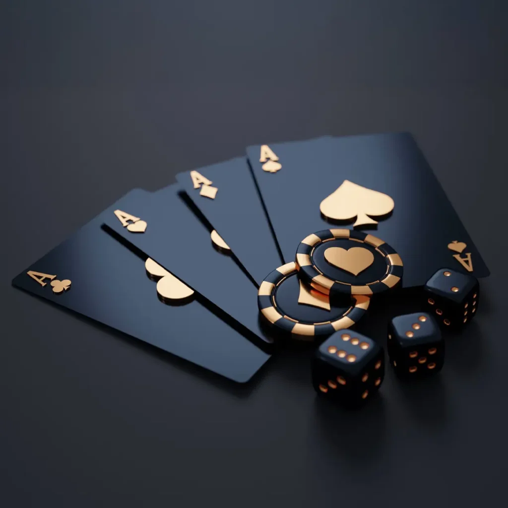 Cards and Dices on table