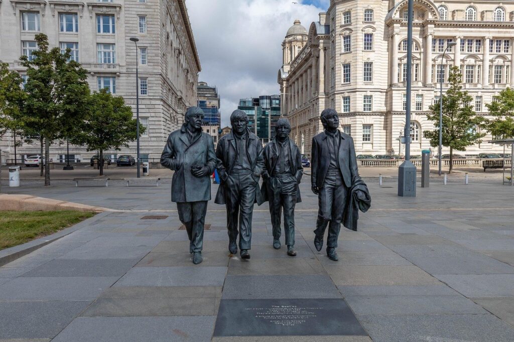 Should the New Beatles Museum Integrate More Technology to Appeal to Modern Visitors? The bronze Beatles statue on the Liverpool waterfront, where fans gather ahead of the Savile Row museum opening