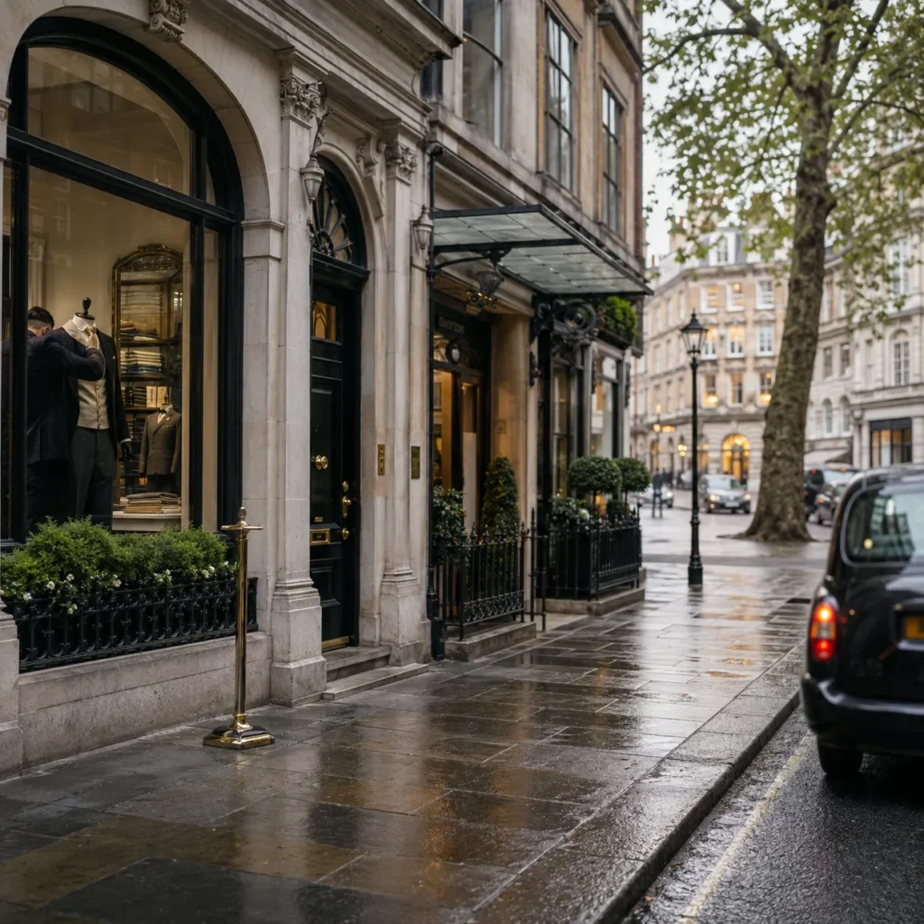 The Mayfair Sporting Season and How the District Follows It elegant male clothes shop in Mayfair