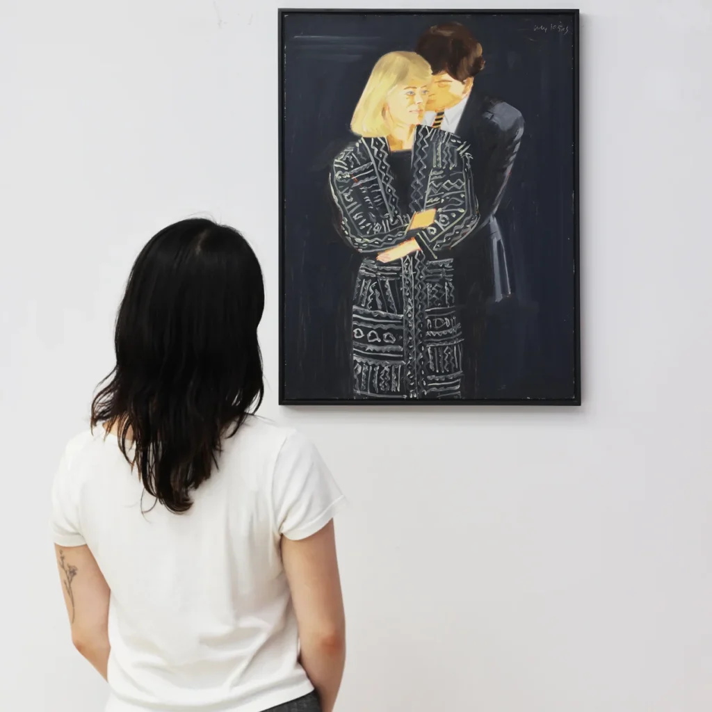 A visitor studying a framed work inside Opera Gallery on New Bond Street in Mayfair A visitor studying a framed work inside Opera Gallery on New Bond Street in Mayfair