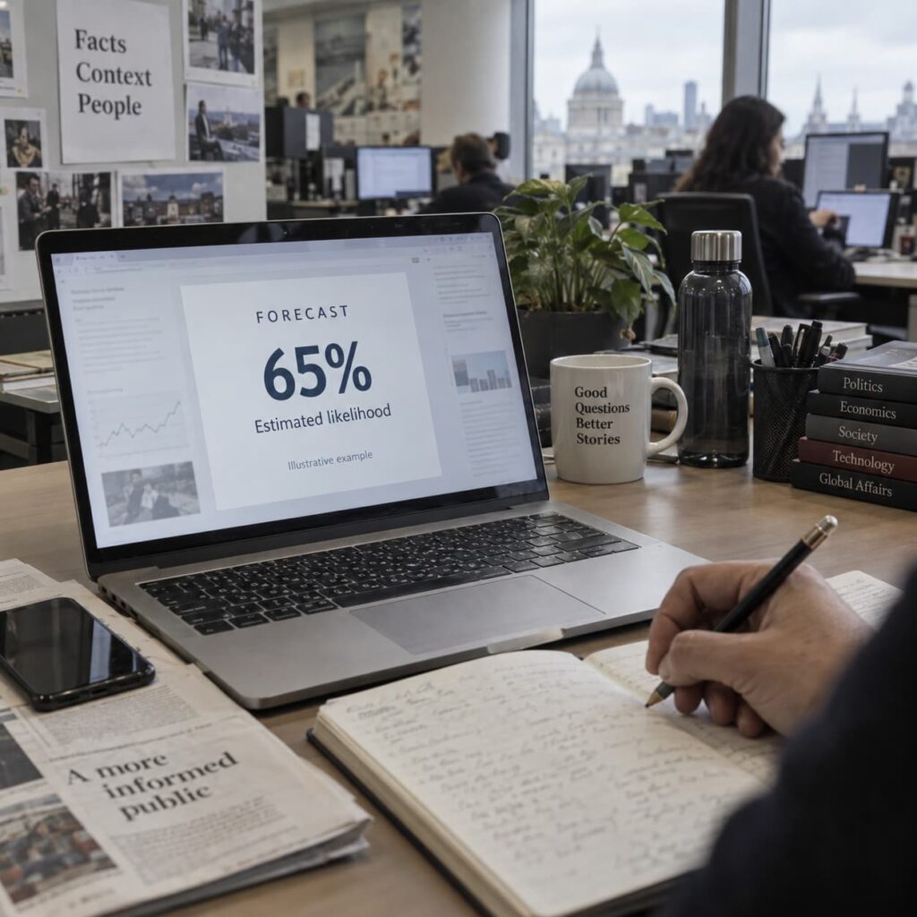 What Prediction Percentages in the News Actually Measure forecast from news