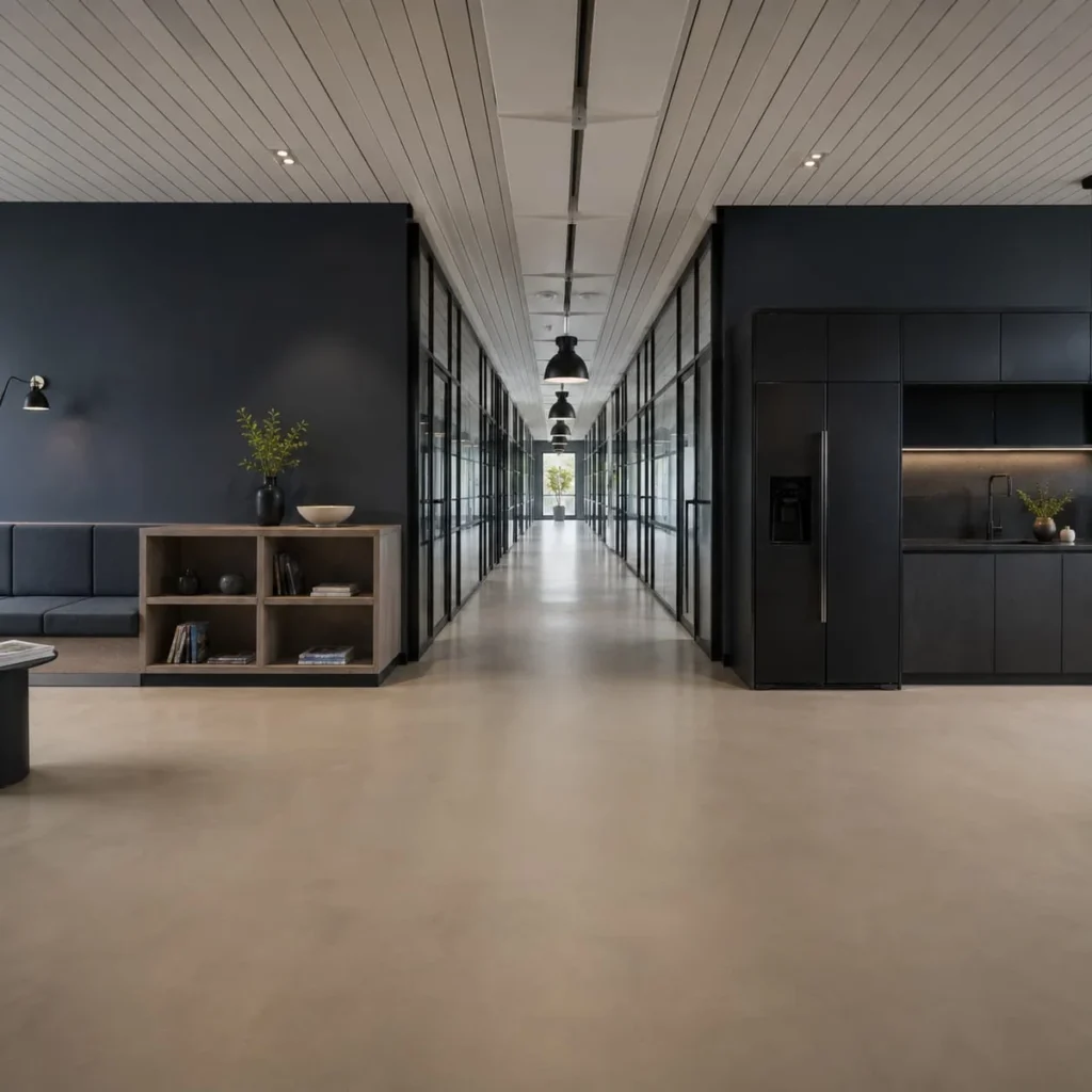 Modern office corridor representing professional advisory and business support services